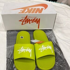 Nike x Stussy Lime Green Slides